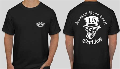 2 Sided Support Your Local Outlaws Biker Motorcycle Mc 15 T Shirt