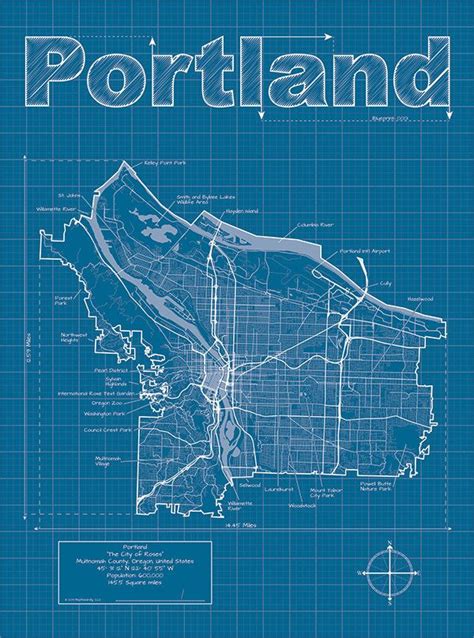 Portland Map Portland Map Art Pdx Map Portland Street Etsy Portland