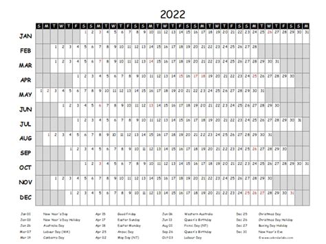 2022 Free Editable Calendar Australia Free Editable Printable
