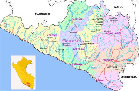 Mapa De Arequipa Mapa Físico Geográfico Político Turístico Y Temático