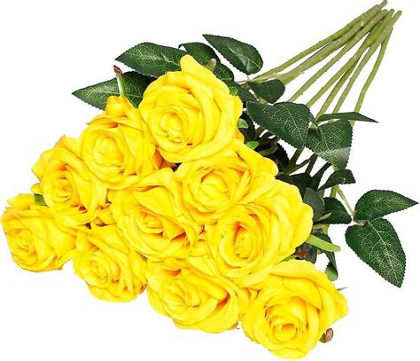 Artificial Silk Rose Flowers Single Stem Realistic Fake Rose For Wedding Bouquet Flower