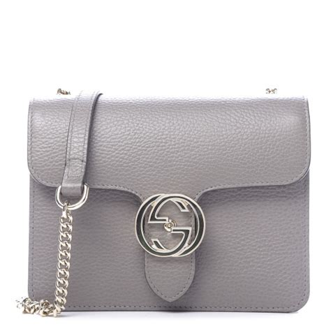 Gucci Dollar Calfskin Small Interlocking G Shoulder Bag Loess 671411