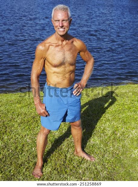Full Length Portrait Shirtless Senior Man Stock Photo Shutterstock