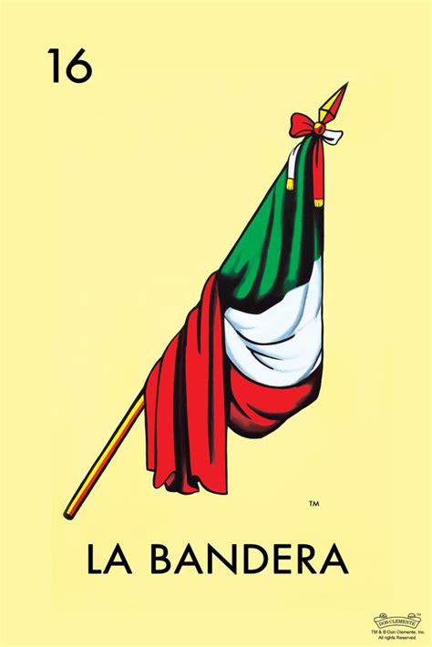 16 La Bandera Flag Loteria Card Mexican Bingo Lottery Thick Paper Sign Print Picture 8x12