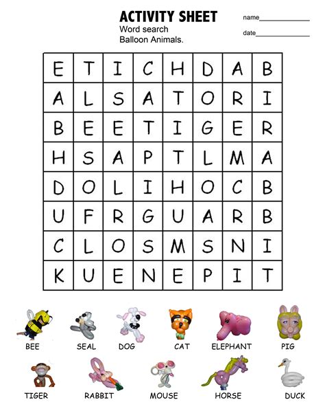 Zoo Animals Word Search Free Printable Zoo Animals Word Search Puzzle
