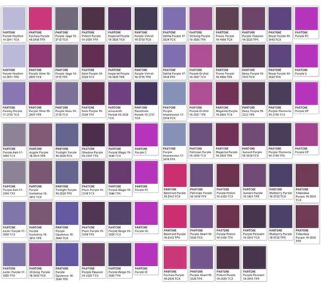 Purples Pantone Color Chart Paint Color Chart Purple Paint