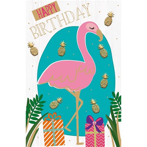 Happy Birthday Flamingo Birthday Card B M