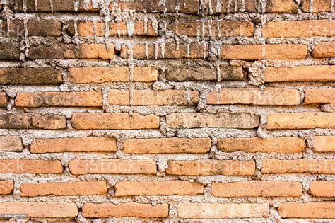 Poorly Bricks Wall Construction Texture Background Stock Photo