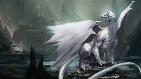 Fantasy White Dragon Is Roaring 4k 5k Hd Dreamy Wallpapers Hd