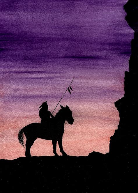 Native American Warrior On Horseback Painting By Michael Vigliotti Pixels