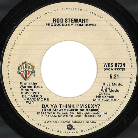 Rod Stewart Da Ya Think I M Sexy Pitman Pressing Cream