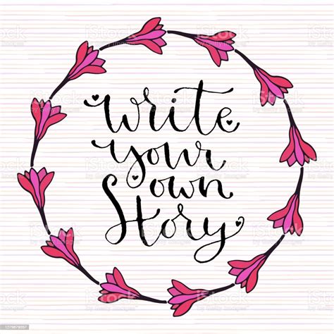 Write Your Own Story Handwritten Greeting Card Design Printable Quote