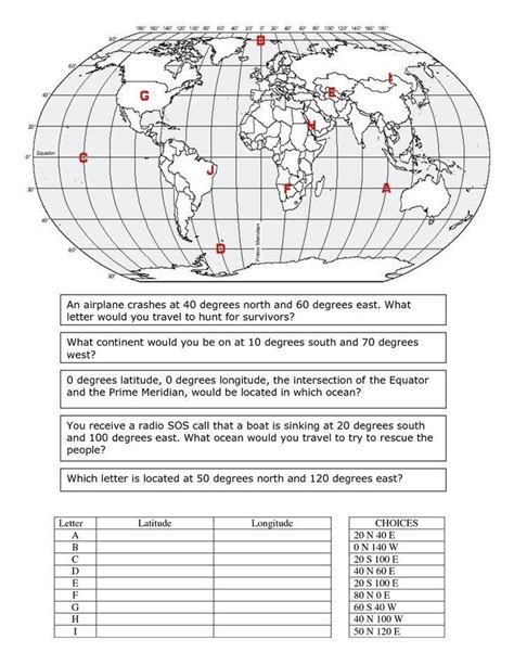 Longitude And Latitude Worksheet Interactive World Map With Latitude