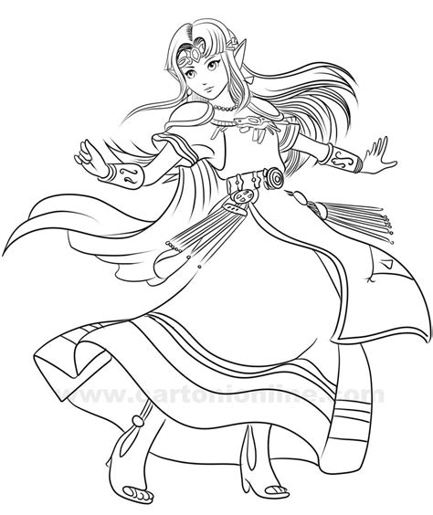 Princess Zelda 01 From The Legend Of Zelda Coloring Page