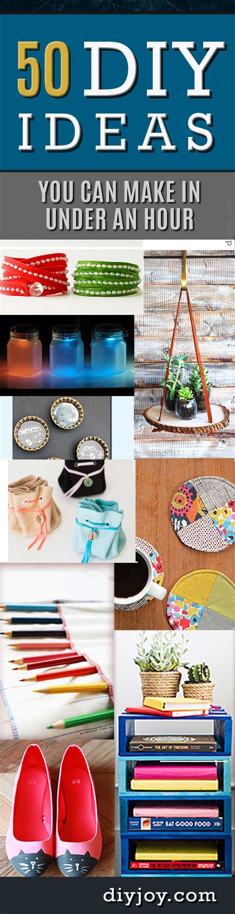 50 Diy Projects You Can Make In Under An Hour Diy Joy