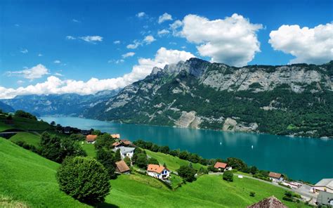 Wallpaper Landscape Hill Lake Nature Panorama Fjord Valley