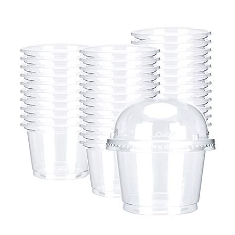 otor 8oz hot cold disposable plastic cups with dome lids 50 sets