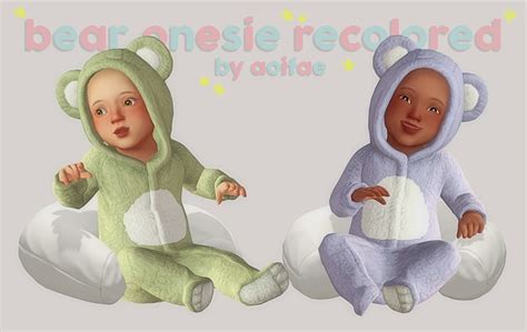 This Is A Simblr Ig Aoifae The Cutest Little Bear Onesie Recolored