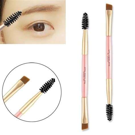 1pcs Pro Makeup Eyebrow Brush Tools Bamboo Handle Double Eyebrow Comb