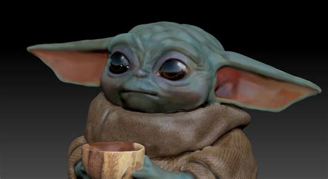 Baby Yoda Holding Bowl 3d Model 3d Printable Cgtrader