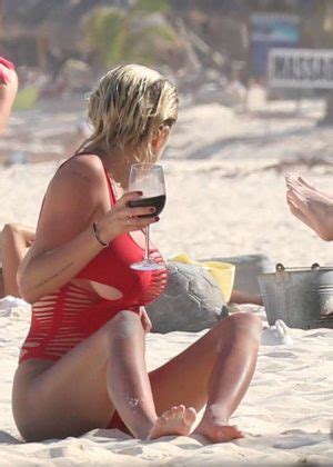 Caroline Vreeland In Red Swimsuit At Tulum Beach GotCeleb