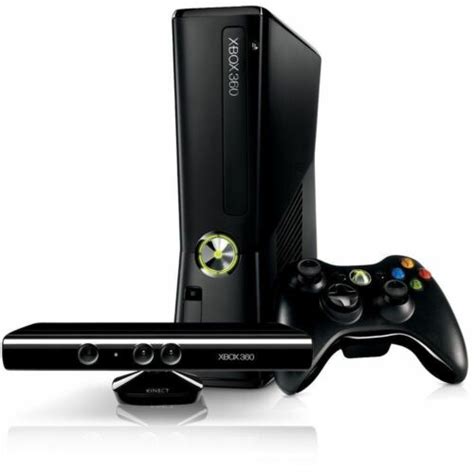 Microsoft Xbox 360 S Slim 4gb Console Bundle Kinect Controller Cords