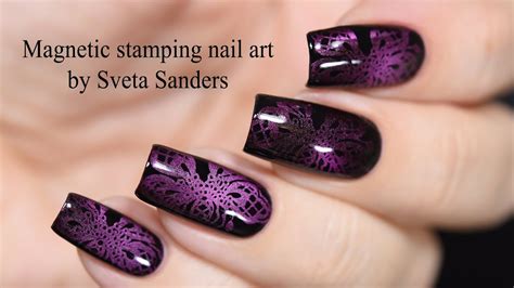 Magnetic Stamping Nail Art Tutorial Youtube