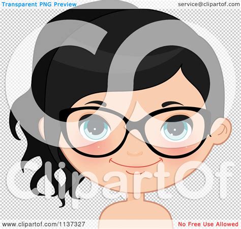 Cartoon Of A Happy Girl Wearing Glasses 4 Royalty Free Vector Clipart By Melisende Vector 1137327