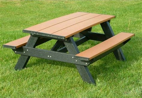 What kind of plastic for a picnic table? 6 ft Recycled Plastic Heavy Duty Picnic Table - Portable ...
