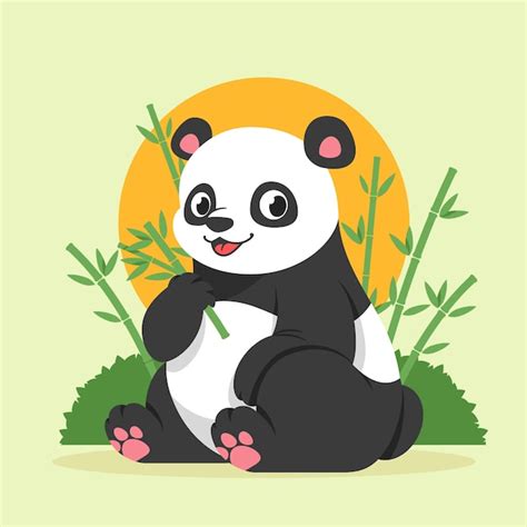 Premium Vector Hand Drawn Cartoon Panda Illustration