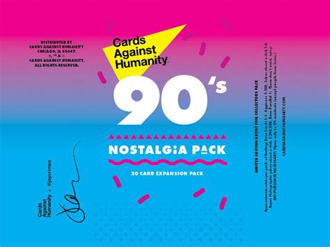 A party game for horrible people. Cards Against Humanity 90s Pack
