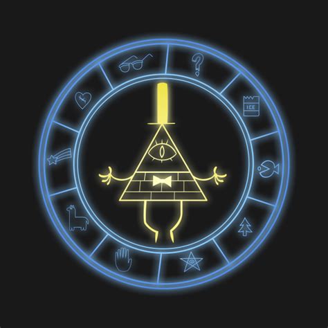 Illuminated Bill Ciphers Wheel Gravity Falls T Shirt Teepublic