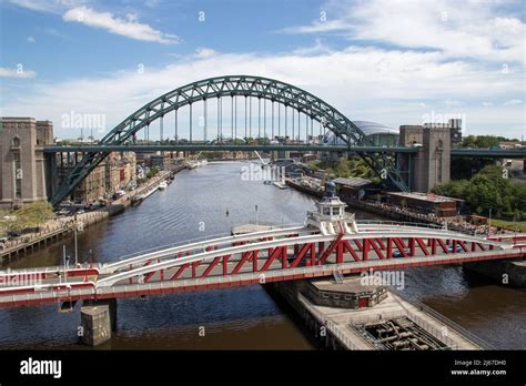 Bridges Over The River Tyne In Newcastle Including Tyne Bridge And