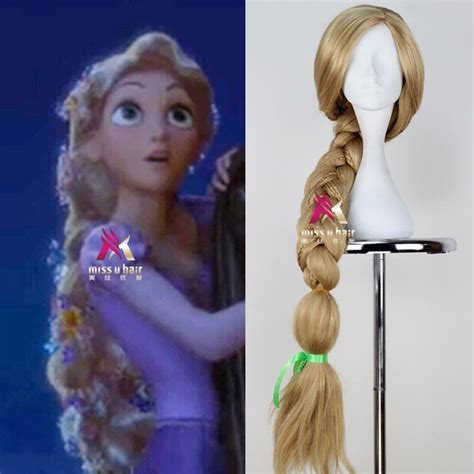 new movie tangled princess rapunzel wig extra long blonde braid synthetic anime cosplay wig wish