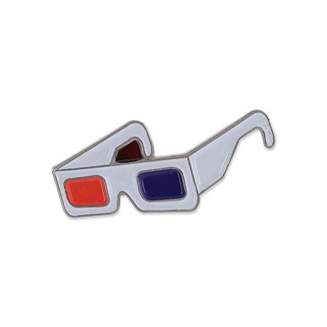 3d Movie Glasses Black Nickel Plated Enamel Diestruck Lapel Pin 1 Pin