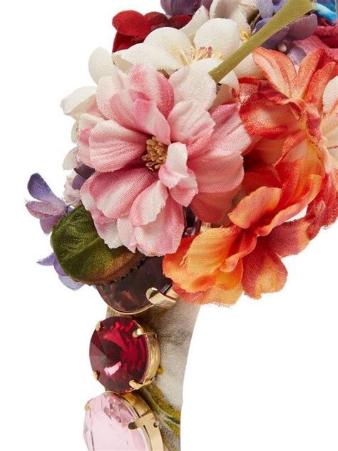 Dolce And Gabbana Flower And Crystal Embellished Headband In 2020