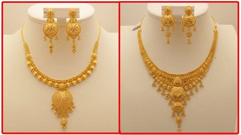 Beautiful Gold Necklace Designs With Weight Simple Gold Necklaces