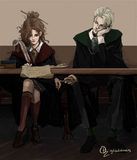 Dramione Fanart In Harry Potter Anime Harry Potter