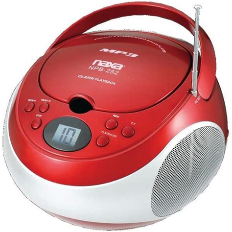 Naxa Portable Cd Mp3 Player With Am Fm Stereo Red