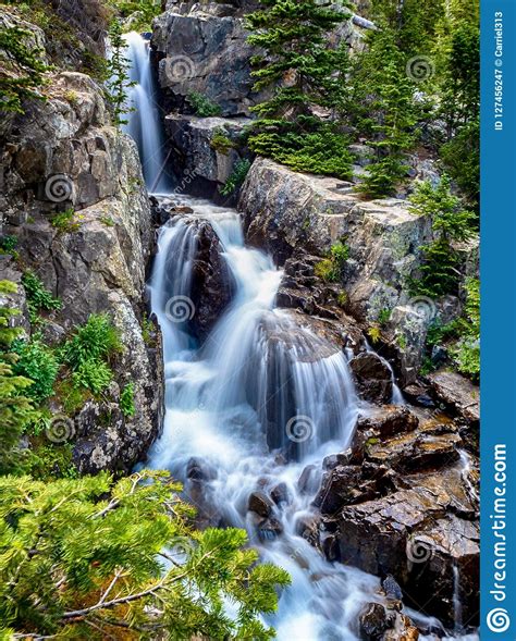 Waterfall In A Mountain Stream In Colorado Stock Image Image Of