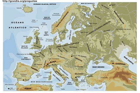 3º Eso Bilingüe Mapa De Europa Físico