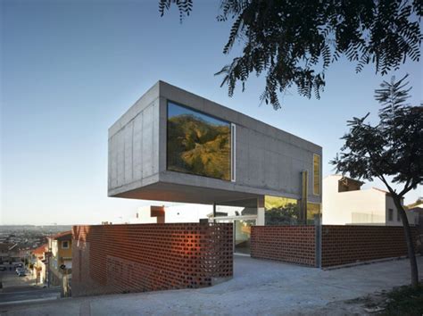 Cantilevered Concrete House Eclectic Design With Mirrors