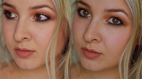 Un maquillage naturel pour embellir votre teint. Maquillage Orangé Bleu pour les yeux marrons - YouTube