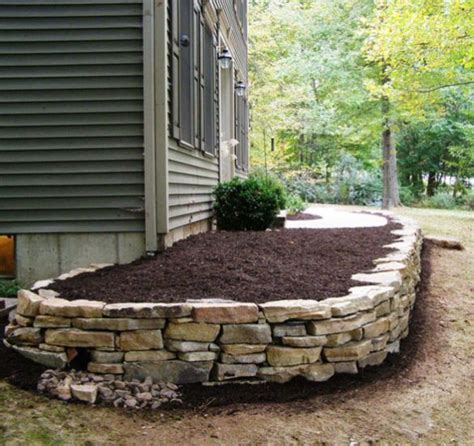 Beautiful And Amazing Raised Flower Bed Stone Border Outdoor Garden