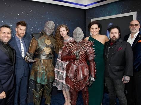 Members Of The Star Trek Discovery Cast And Crew With Klingons