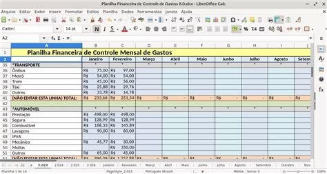 Planilha de Controle de Gastos Financeiros Mensais e Diário J D e