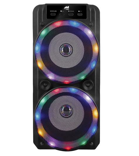 Portable Dual 4″ Bluetooth Party Speakers With Multi Color Circular