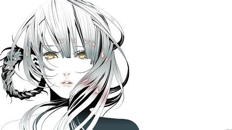 Wallpaper Drawing Illustration Monochrome Simple Background Anime