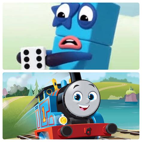 Numberblock Five Reaction To Thomas All Engines Go By Vampirinafan2004