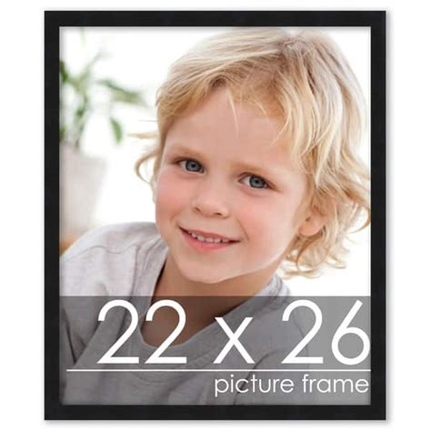 22x26 Contemporary Black Complete Wood Picture Frame With Uv Acrylic
